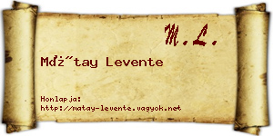 Mátay Levente névjegykártya